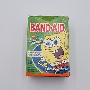 Spongebob Squarepants Band Aid 20 Bandages Glow In Dark Phosphorescent 2003 New